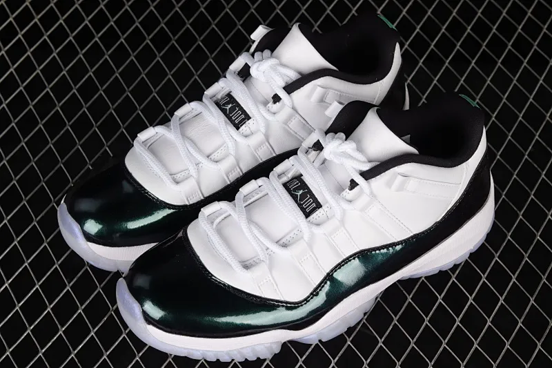 All categories Air Jordan Jordan series basketball shoes Air Jordan 11 F version Air Jordan 11 Low "Emerald" AJ11 Joe 11 Easter Chameleon Top layer genuine carbon 528895-145
